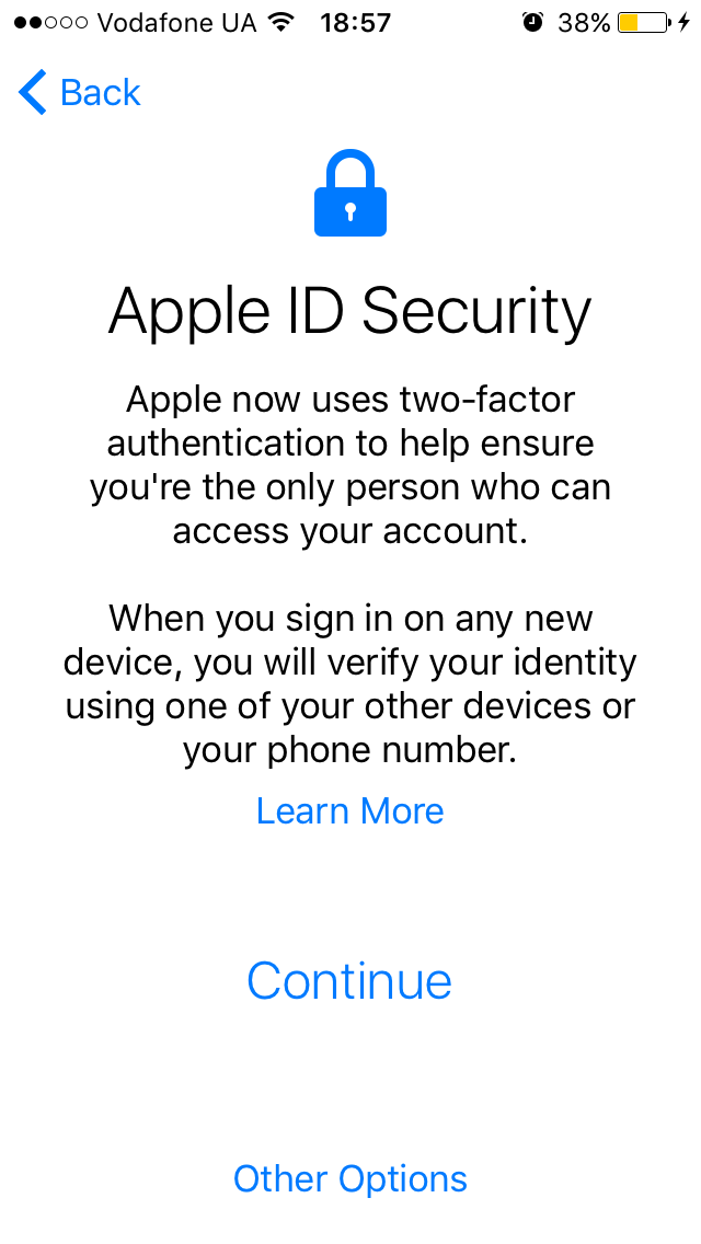 Двойная аутентификация Apple ID