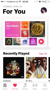 Apple Music рекомендации