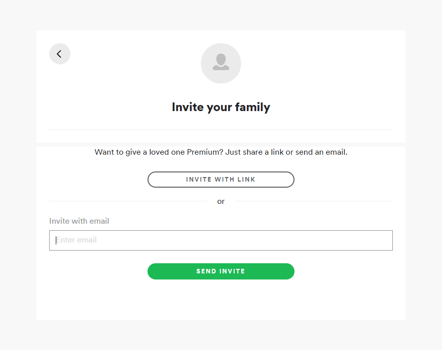 Приглашение в семейную подписку Spotify от организатора семейного доступа